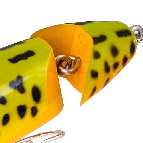 Arbogast Jitterbug Topwater Bass Fishing Lure - Excellent for Night Fishing - color: Frog Yellow Belly, size: 3 1/2", 5/8 oz
