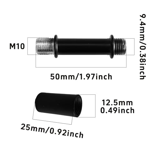 4 Sets 2” Straight Pipe Lamp Stem Kit, M10 Double End Threaded Lamp Rod Long Extension Risers, Black Lamp Parts Replacement for DIY Floor Lamps, Table Lamps & Ceiling Lights - size: 2”
