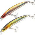 Jerkbait Fishing Lure Minnow 119S, Slow Sinking Saltwater Surf Fishing Lures with Tungsten Weight, Long Cast System, Through-Wire Construction, BKK 4X Hooks, for Halibut Striped Bass Surf Perch