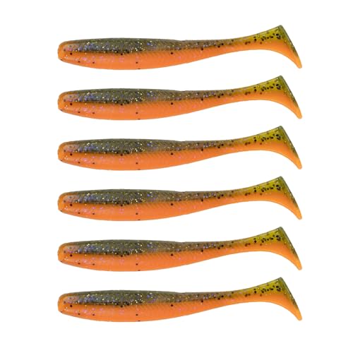 6th Sense – Divine Swimbait Soft Paddle Tail Swimbait Bass Fishing Lure, Made in USA - color: Baby Bluegill, size: 3.8in (6/pk)