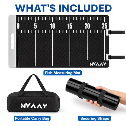 Large 29" Fish Fillet Mat with Storage Bag, Non-Slip Fish Cleaning Mat with 25" Integrated Ruler, Portable Fish Fillet Board for Cutting and Cleaning