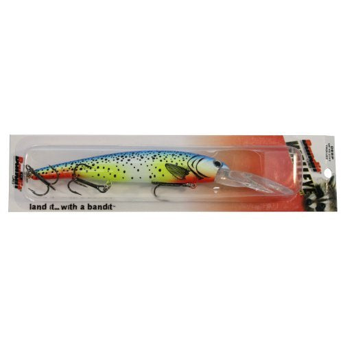 Bandit Lures 4 3/4-Inch Slender Minnow Jerkbait Trolls Up to 27 Feet Deep, Universal Color Patterns, 1 Piece - color: Parakeet, size: 4 3/4", 5/8 oz