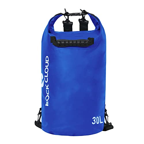 ROCK CLOUD Dry Bag Waterproof 30L Dry Sack for Kayaking Rafting Boating Beach Surfing Swimming Canoe Camping Hiking Fishing Ski - color: Blue, size: 30L