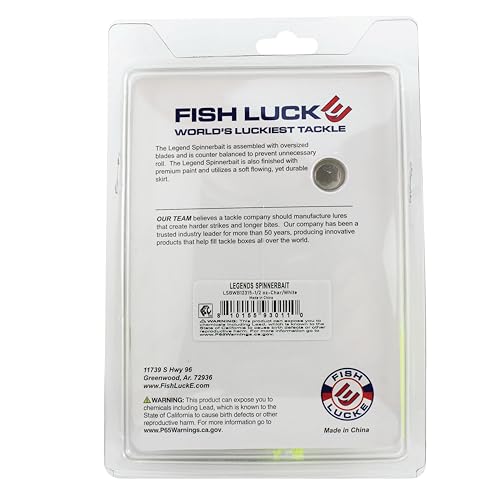 Luck E Strike Jimmy Houston Legends Spinner Bait with Willow Blades - color: Chartreuse / White, size: 1/2 OZ