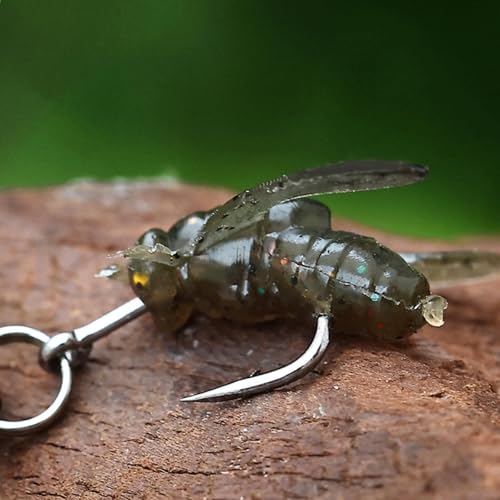 Fly Fishing Lures Kit Fishing Fly,Fly Fishing Kit Fly Fishing Lures,Handmade Lures Assortment Kit Artificial Bait Hooks for Bass Trout Salmon Fishing,Suitable for Freshwater and Saltwater - size: Spiral-winged Fly