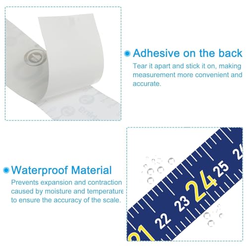 Fishing Ruler for Boat 51" Self-Adhesive Fish Measuring Decals (3 Pack) Waterproof Self Adhesive Measuring Ruler Tape (BU) - color: BU