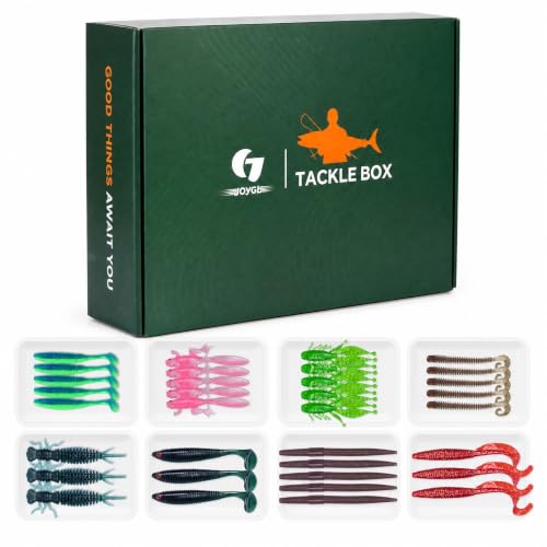 Clearance Bionics-Designed Durable Soft Plastic Fishing Lures Kit with Bonus Accessories, 3/4/5/6 Inch, 9-Type Lifelike Swimbaits in One Gear Set Included Tackle Box for Bass - color: Green Lures Kit