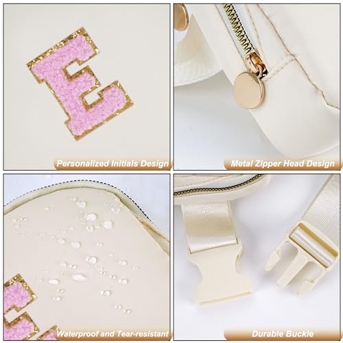 Uygafly Birthday Gifts for 4 5 6 7 8 9 10 11 12 13 Year Old Girl,Gift for Teen Girls Kids Toddler,Personalized Initial Fanny Pack Purse Crossbody Bag Belt Bag Cute Trendy Stuff | Cream,E - color: Cream, style: E