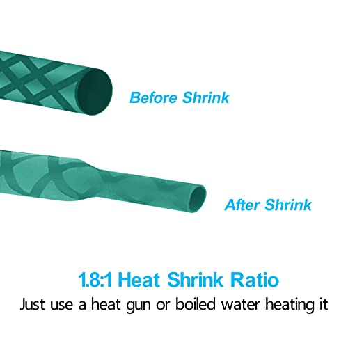 Heat Shrink Wrap Tubing Sleeve for Fishing Rod Grip Handle Cork X-Tube with Non-Slip Insulation Green (Diameter 35mm, Length 39in) - color: Green, size: Diamter:35mm Length:39in