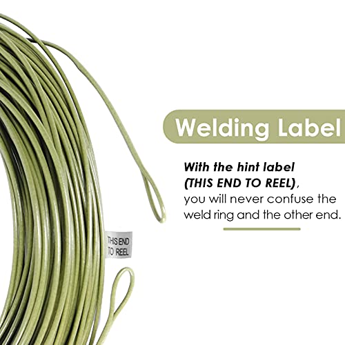 SF Fly Fishing Line Weight Forward Floating Fly Line for Fly Fishing 3wt 4wt 5wt 6wt 7wt 8wt 100FT Double Welded Loops - color: Moss Green, size: WF4F 100FT