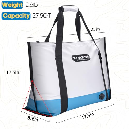 THKFISH Insulated Fish Cooler Bag, Fish Kill Bag for Caught Fish, 40x16in 25x17.5in Portable Waterproof Insulated Fish Bag Keeps Ice for 24 Hours - color: BLUE-25x17.5x8.6"