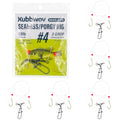 Seabass/Porgy Rig, 6-Pack Hand-Tied Double Drop Saltwater Bottom Fishing Rigs, 50lb or 40lb Mono Leader, #1#2#4 Gold Baitholder Hooks with 3-Way Swivel for Scup Fluke Snapper - size: #4 Baitholder Hooks