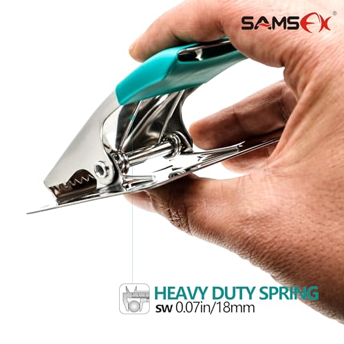 SAMSFX Fish Cleaning Board Tools - Fillet Clamp w/Screws Deep-Jaw Fish Tail Clip Board for Scaling Table Bait with Green Grip - color: Fish Clamps with Green Grip
