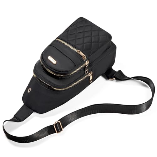 Banelu Small Sling Bag Crossbody Sling Backpack for Women, Small Crossbody Purses Cross Body Bags - Black - color: R Black