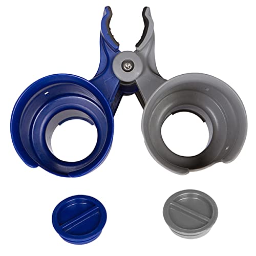 ROBOCUP, (Navy&Gray), Patented Clamp On Boat Cup Holder |Multifunction Dual Drink Caddy for Fishing Poles, Tools, Net, Gaff |Portable Storage for Boating, Beach, Umbrellas, Golf Carts, Strollers - color: Navy & Gray, size: Standard Spring