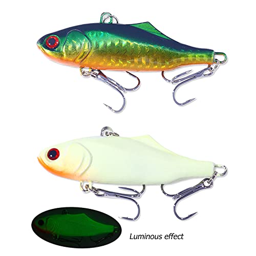 Lipless Crankbait, Rattle Trap Fishing Lures for Freshwater Saltwater, Lipless Crankbaits for Bass Fishing Lure Set for Bass Trout Walleye Redfish Pike, 5pcs with Box - color: E:2.95in/0.8oz/5pcs