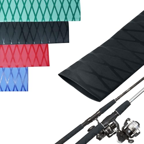 Heat Shrink Tubing for Grip Handle, 3.2 Feet Long, 15-45mm Size Range, Non-Slip Waterproof Insulation Wrap, Durable Repair for Fishing Rod, Tennis Racket, Tools (Black, 35mm) - color: Black, size: 35