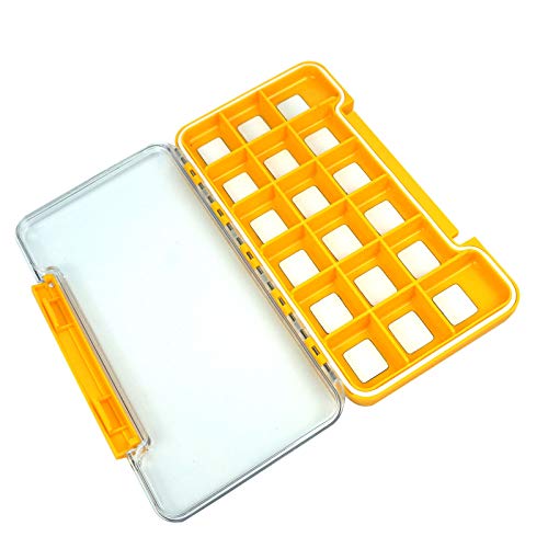 Waterproof Fly Fishing Box Slim Fishing Storage Fishing Tackle Case Multi Magnetic Compartments Tackle Hook Storage Box7.36"X4.02"X0.63" (187X102X16mm)(Orange-H046L18C) - color: Orange-18C