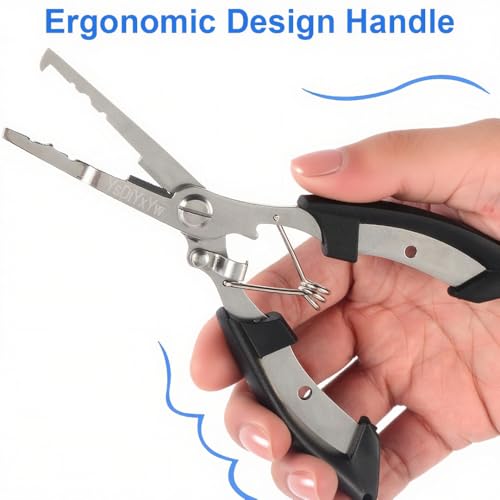 Fishing Pliers, 3rd Generation Multifunctional Stainless Steel Fish Pliers Hook Remover Tools with Lanyard, Suitable for Saltwater and Freshwater