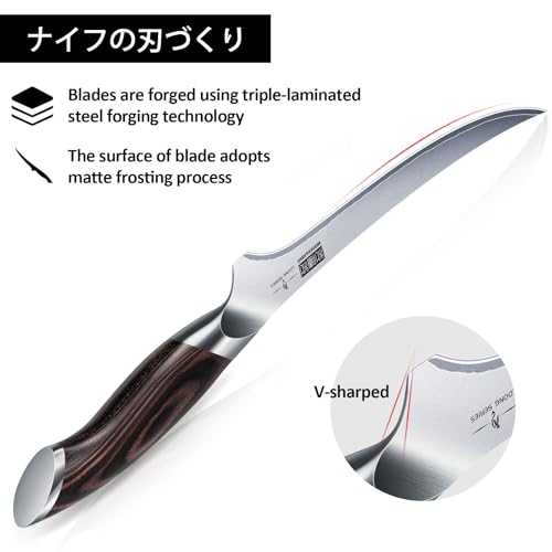 HOSHANHO Fillet Knife 9 Inch, Super Sharp Boning Knife in High Carbon Stainless Steel, Professional Japanese Fish Knives for Meat Poultry Cutting - size: 9"