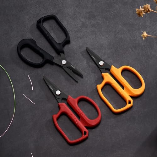 JARVISTAR 4.65" Fishing Scissors - Heavy Duty Line Cutter with Spring Clip Keychain, Dual Serrated Stainless Blades - Cuts Braided, Mono & Fluorocarbon Lines for Saltwater & Freshwater Orange - color: Orange