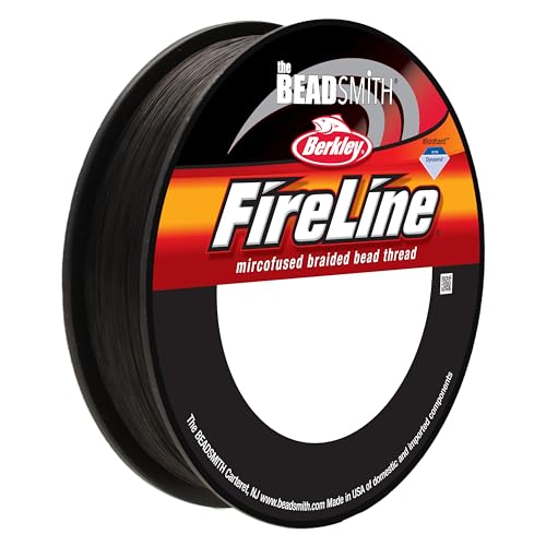 The Beadsmith Fireline by Berkley – Micro-Fused Braided Thread – 6lb. Test, .006”/.15mm Diameter, 125 Yard Spool, Smoke Grey – Super Strong Stringing Material for Jewelry Making and Bead Weaving - color: Smoke Grey, size: 6lb, .006", 125 yard