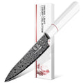 DRGSKL Damascus Kitchen Utility Knife - Japanese VG10 Small Chef Knife 6 inch - Japanese G10 Handle - Versatile Knives for Vegetable Fruit Meat - with Gift Box - size: 5.7 inch
