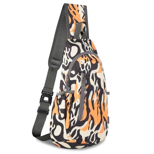 TITECOUGO Small Sling Bag, Lightweight Crossbody Backpack for Men Women, Shoulder Bag for Sports and Outdoor - color: Mix-leopard