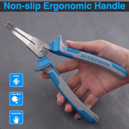 SPEEDWOX 8" Bent Jaw & Angle Tip Pliers - Special Lock, C-Clip, Retaining & Snap Ring Pliers for Automatic Transmissions & Transfer Cases - style: 8" Bent Jaw