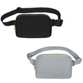 VOROLO Fanny Pack For Women And Men Crossbody Bag Belt Bag | Adjustable Strap Graduation Gifts Lightweight Travel Running - color: Black+Light Grey