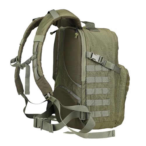 Military Tactical Backpack for Men, Molle Army Rucksack Pack, Bug Out Bag, Laptop Compartment, 30L (Green)