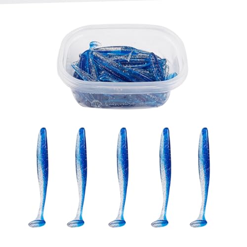 Paddle Tail Swimbaits FS/RE-10 | for Bass Fishing,14 Colors ,Fishing Lures with Flash Blade,Freshwater Saltwater ,Bass Bait,for Trout Catfish Pike - color: Color G, size: 7cm,50pcs