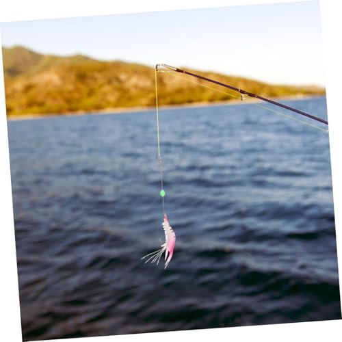5pcs Bionic Artificial Shrimp Fishing Lures with Hooks Soft Simulation Glow-in-the-Dark Bait Set for Freshwater and Saltwater Fishing Random Color