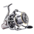 HAUT TON Spinning Reel 8000/9000/10000/12000/14000,6+1BB Metal Surf Fishing Reels,4.8:1 Gear Ratio 55lbs Drag Heavy Long Casting Inshore Saltwater Monster Fish - size: 12000, style: Ht-ngk