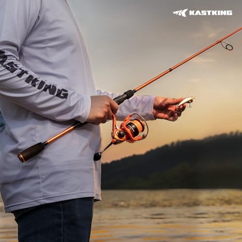 KastKing Lethal Blaze Twin-tip Fishing Rod and Reel Combo, Spinning & Baitcaster Combo, Flame Pattern Design, IM6 Graphite 2Pc Rod with Backup Tip Section, Stainless-Steel Guides, EVA Handle - style: Spin-7'4" Mh-3000 Reel (2pcs+extra Tip)
