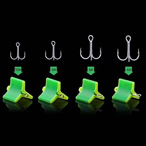 RUNCL Treble Hooks Covers Fishing Hooks Protector Treble Hook Safety Cap Hook Bonnets for Fishing Lures - Spring Design, Hollow Construction, Tangles Free, Fishing Hook Caps - color: Small (50pcs for 10#, 8#, 6#, 4# Treble Hooks)
