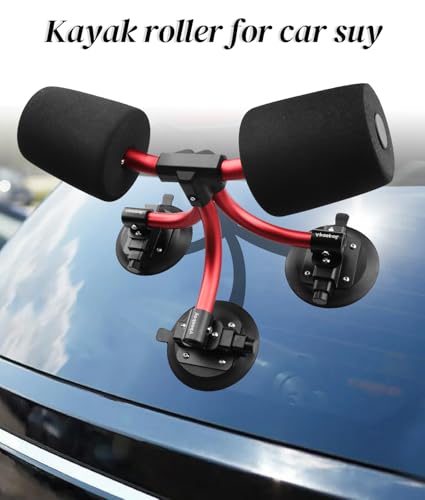 Kayak Roller, Kayak Loader Assist with Suction Alert Design, Triangle Structure & Heavy Duty Suction Cups