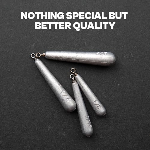27/30 PCs Free Rig & Drop Shot Weights - Skinny Teardrop Fishing Sinkers (1/8 3/16 1/4 3/8 1/2oz) | Die-Cast Lead-Antimony Alloy | Mixed Kit Available - size: Variety - 27Pack
