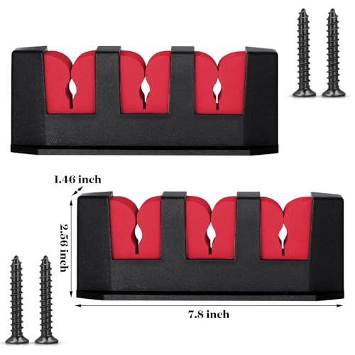 Sratte 4 Pcs Rod Holders for Fishing Boat Wall Mount Fishing Pole Holders Horizontal EVA Foam Garage Rod Rack Summer Boat Accessories for Men Gifts - color: Red, size: 7.8 Inch