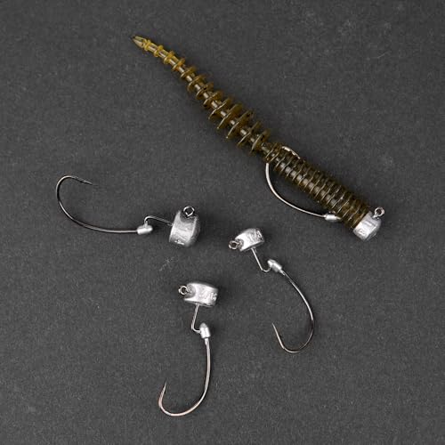 20Pack Weedless Ned Rig Jig Heads with Molded Bait Keeper System – Mushroom Head for Weedless Finesse Bass Fishing 1/16 1/8 3/16 1/4oz - color: Natural, size: 1/16oz - 1# - 20Pack