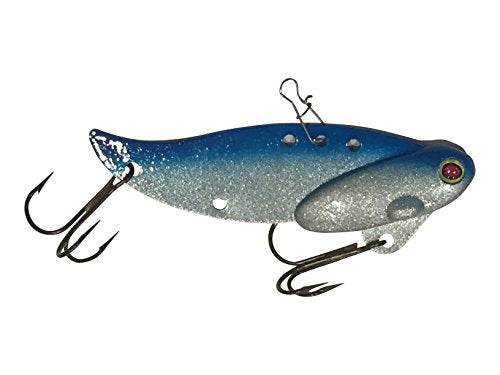 1 1/2oz - Blitz Blade - Blade Bait for Walleye, Lake Trout, COHO Salman, Pike, Musky Made in USA 100% Zinc Alloy - color: Silver Blue