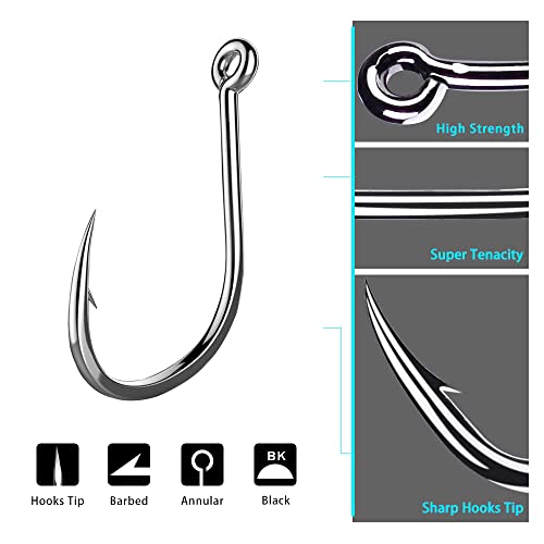 AMHDV 200pcs/pack Circle Fishing Hooks Super Strong Octopus Barb Fishing Hook for Freshwater Saltwater - size: 200pcs-8#