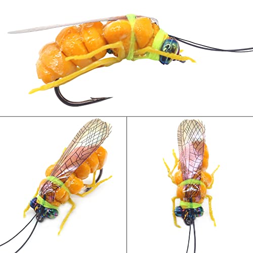 YZD Realistic Fly Fishing Dry Wet Nymph Trout Flies Topwater Lures for Freshwater Saltwater High Simulation Hand Tie Lure Kits - color: 21-A-06