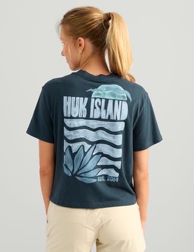 HUK Womens Short Sleeve Performance Tee, Fishing T-Shirt for Women - color: Huk Local - Sea Storm, size: X-Small