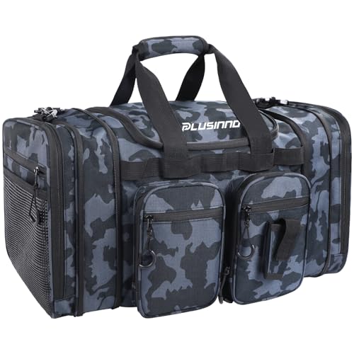 PLUSINNO Tackle Bag - Expandable Fishing Bag for Saltwater & Freshwater - Water Resistant Fishing Gear Shoulder Bag For Men, All-purpose Carrying Bags for Outdoors - color: Tackle Bag