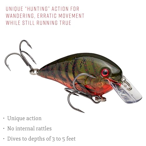 Strike King KVD 1.5 Hard Knock Fishing Lure, 3/8 oz, 3D Lifelike Eyes - color: 468 - Phantom Watermelon Seed Red Craw, size: 1.5-Ounce