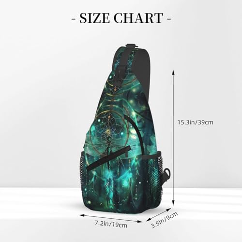 Dragonfly Dream Catcher Sling Backpack Chest Bag Crossbody Shoulder Bag Gym Cycling Travel Hiking Daypack For Men Women - color: Dragonfly Dream Catcher