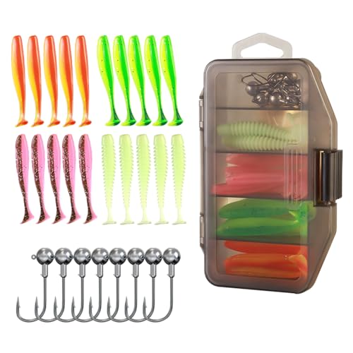 Bait Set, Fishing Lure Set, bass and Trout Fishing Gear Box Set, Including Hooks, Worms, Men's Fishing Gifts