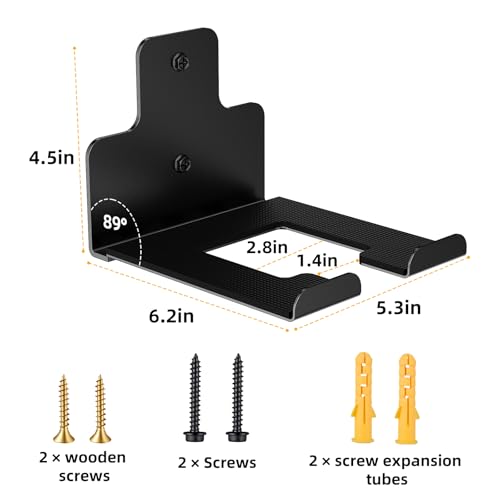 Garage Organization Wall Mounted Storage Rack, Heavy Duty Tool Hanger for Grass Trimmer, Hedge Trimmer, Weed Wacker and Garden Power Tools, 1 Pack - color: Black