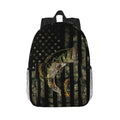 Bass Fishing Camo Camouflage American Flag Green Black Backpack For Teenage Girls And Boys Cute Kids Backpacks Children School Bag - color: Bass Fishing Camo Camouflage American Flag Green Black